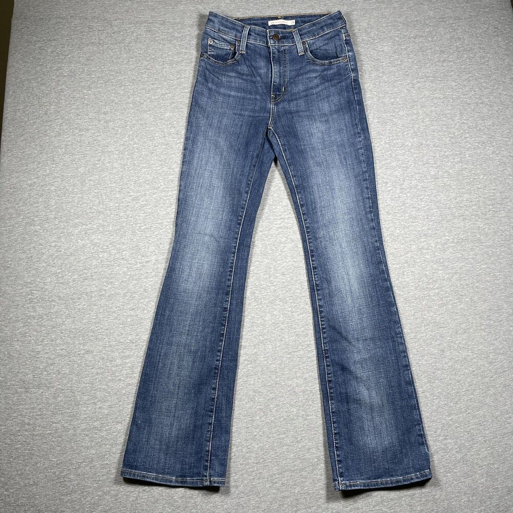 Levi's 725 High Rise Bootcut Jeans Womens 26x32 Blue Denim Slim Western Cowboy